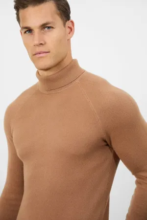 Supersoft Roll Neck in Camel