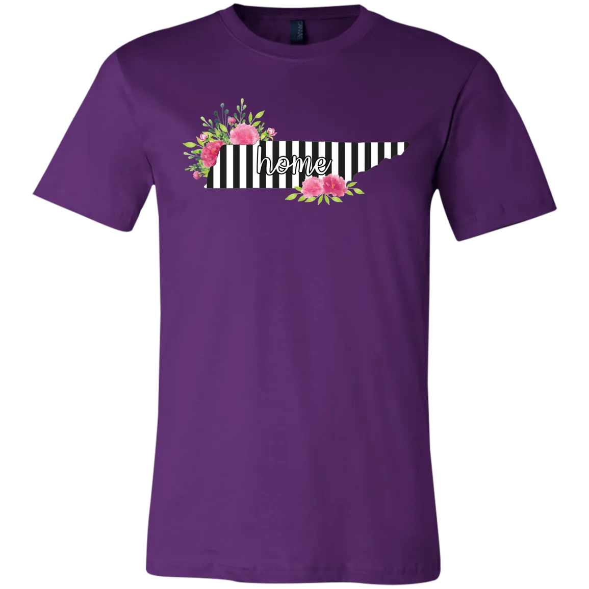 Tennessee Home Striped Floral Bella Canvas Tee – Your Cozy, Stylish Tribute to the Volunteer State