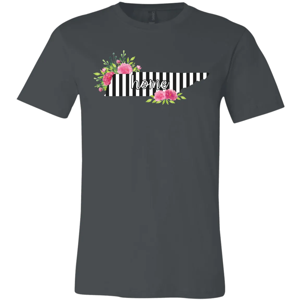 Tennessee Home Striped Floral Bella Canvas Tee – Your Cozy, Stylish Tribute to the Volunteer State