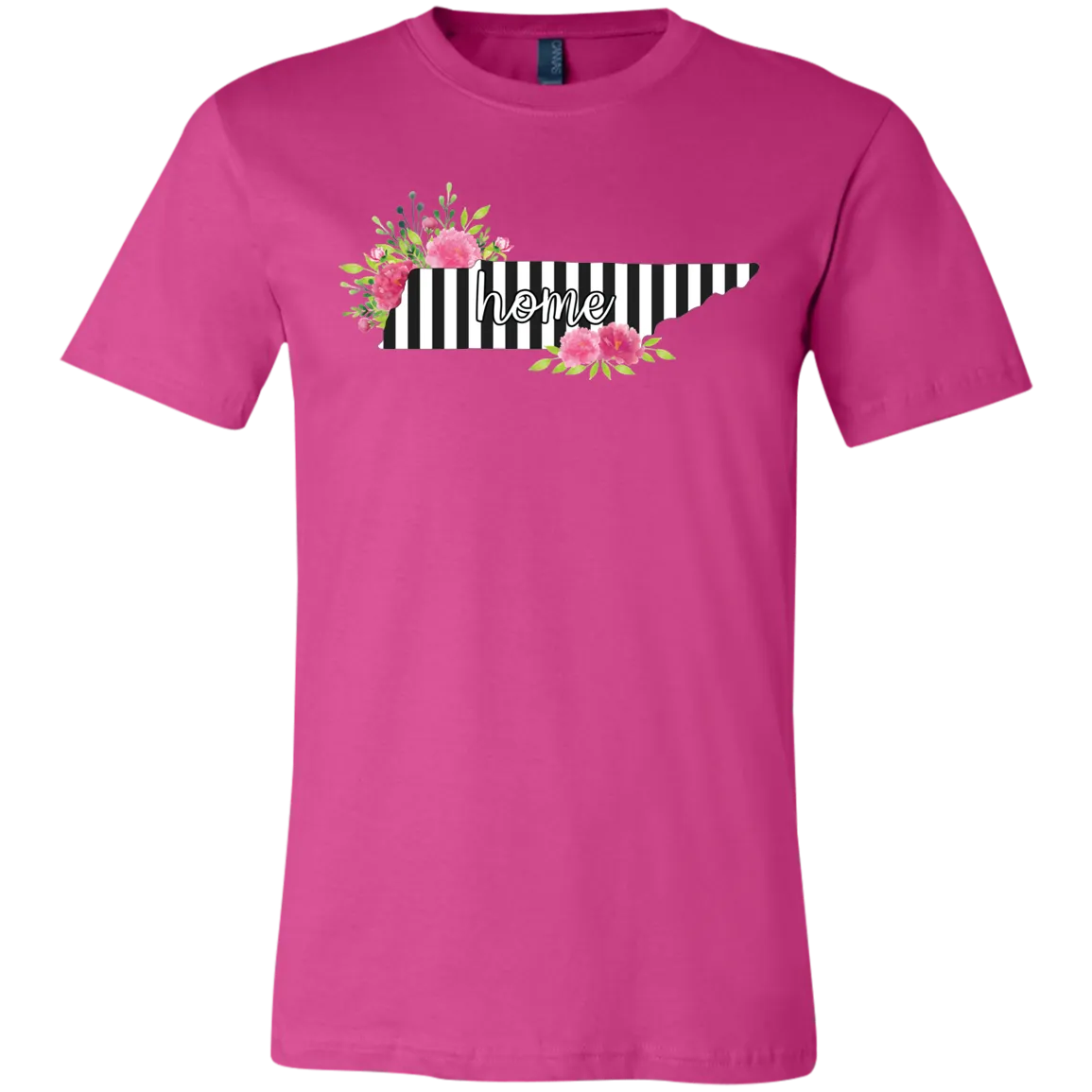 Tennessee Home Striped Floral Bella Canvas Tee – Your Cozy, Stylish Tribute to the Volunteer State