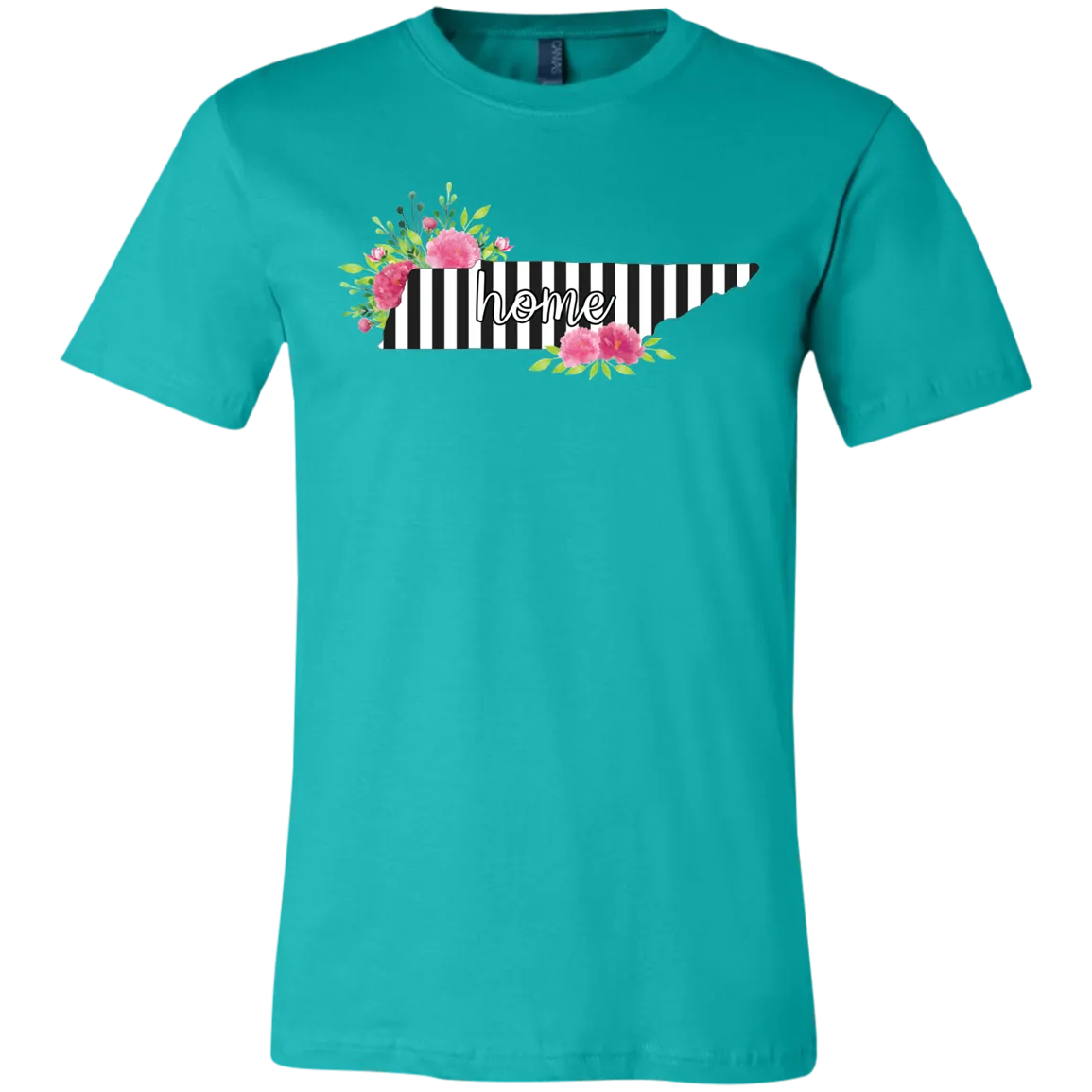 Tennessee Home Striped Floral Bella Canvas Tee – Your Cozy, Stylish Tribute to the Volunteer State