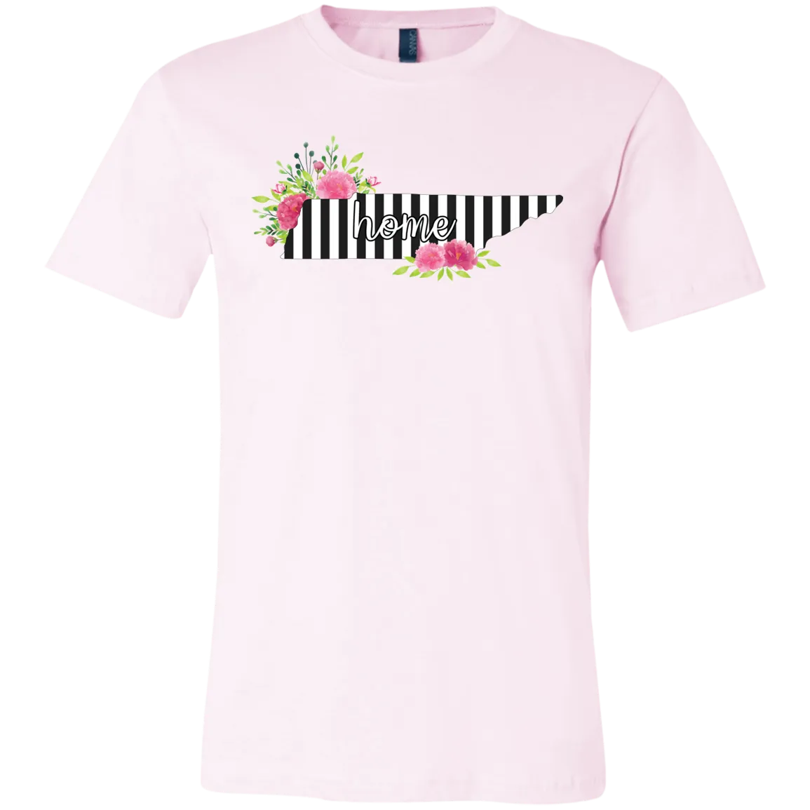Tennessee Home Striped Floral Bella Canvas Tee – Your Cozy, Stylish Tribute to the Volunteer State