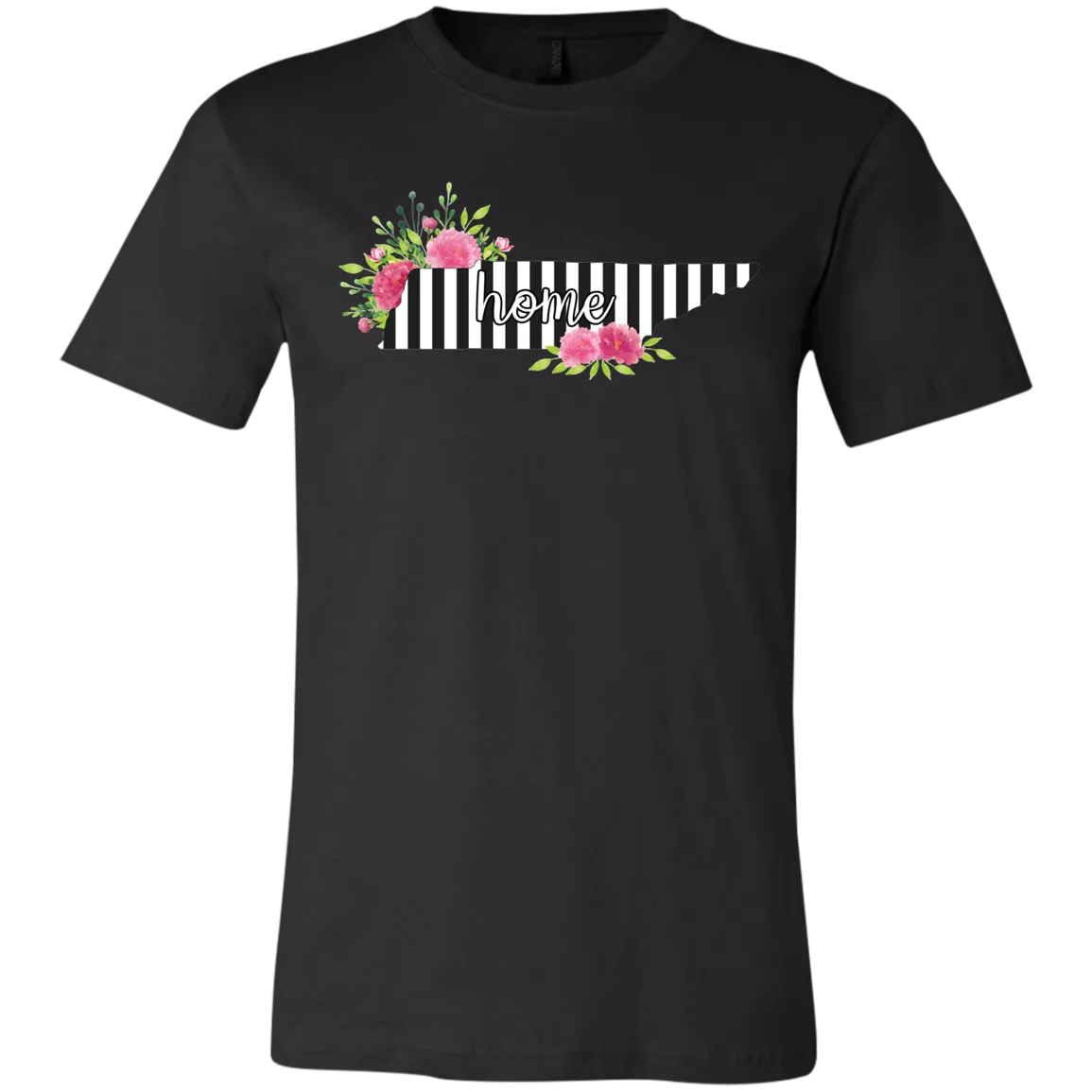Tennessee Home Striped Floral Bella Canvas Tee – Your Cozy, Stylish Tribute to the Volunteer State
