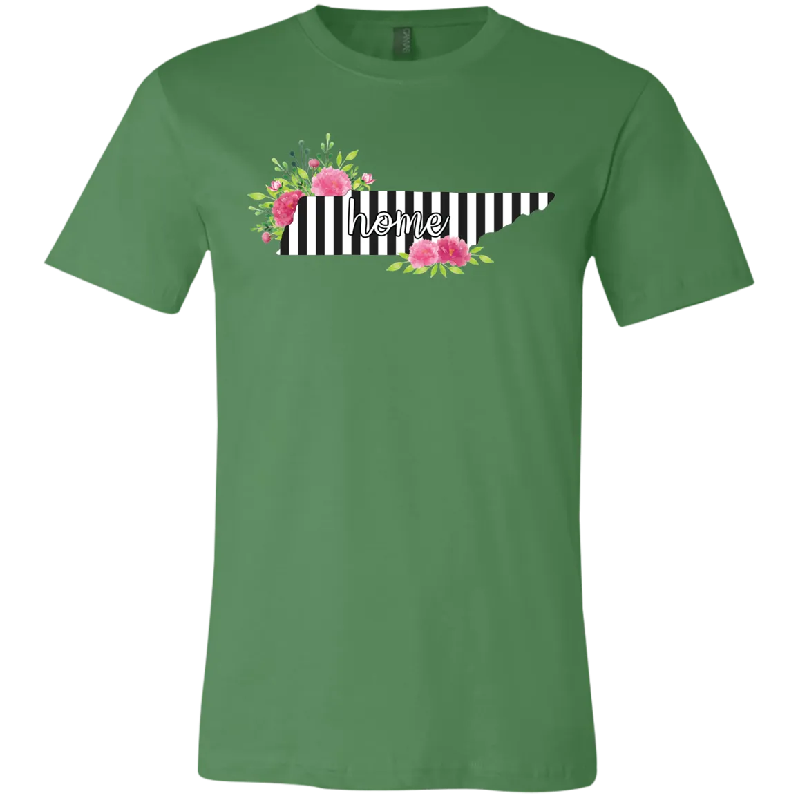 Tennessee Home Striped Floral Bella Canvas Tee – Your Cozy, Stylish Tribute to the Volunteer State