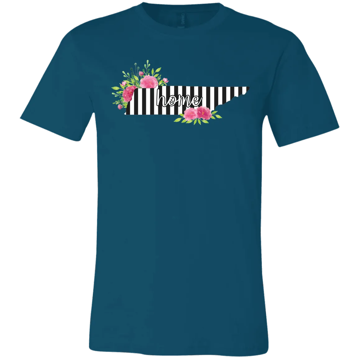 Tennessee Home Striped Floral Bella Canvas Tee – Your Cozy, Stylish Tribute to the Volunteer State