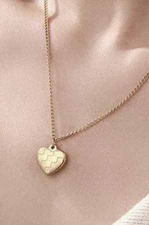The Lillian 18K Gold Plated Checkered Heart Necklace