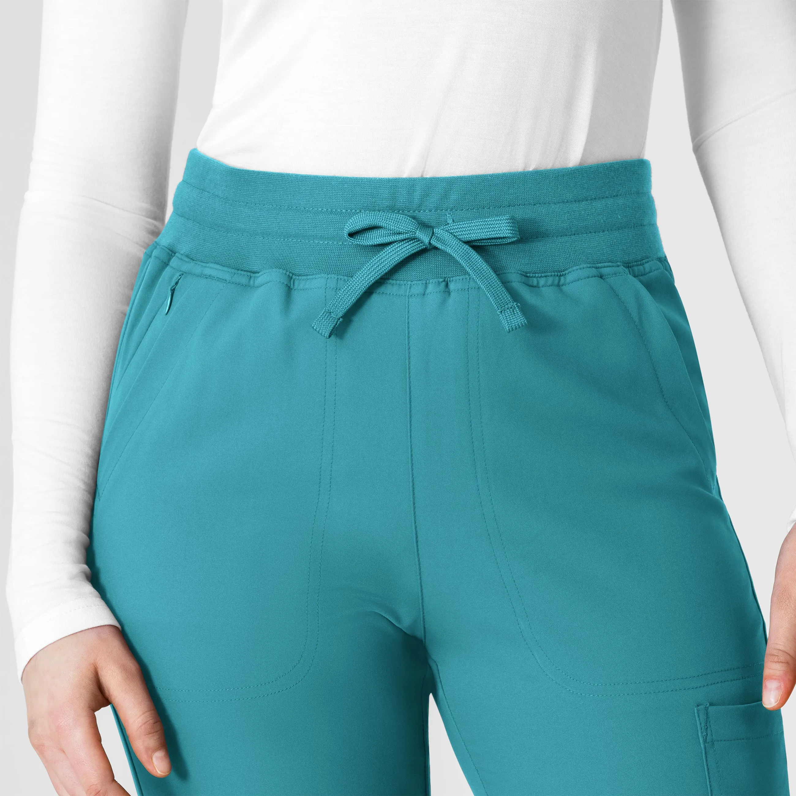 Thrive 5222 Cargo Straight Slim Leg Scrub Pants Teal Blue