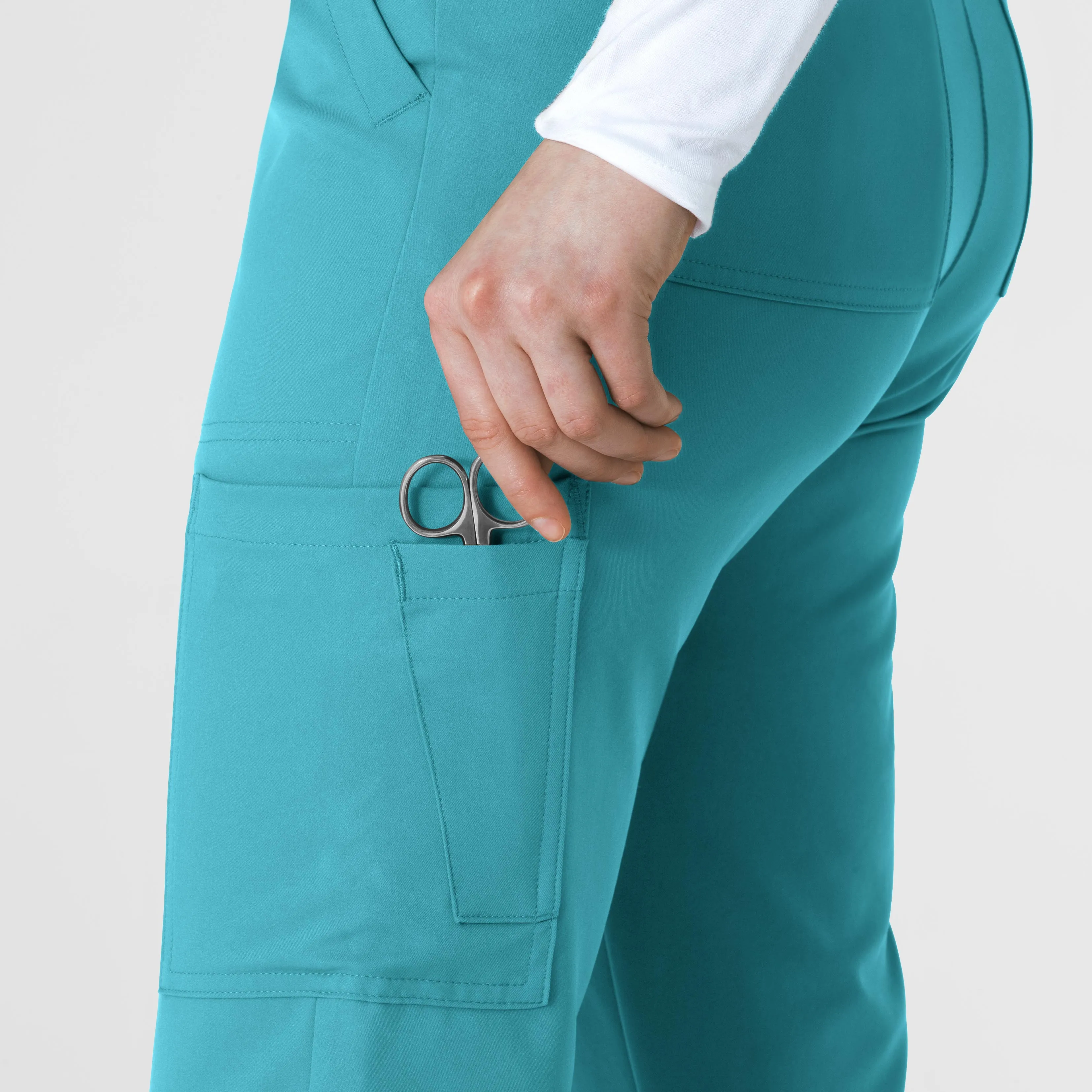 Thrive 5222 Cargo Straight Slim Leg Scrub Pants Teal Blue