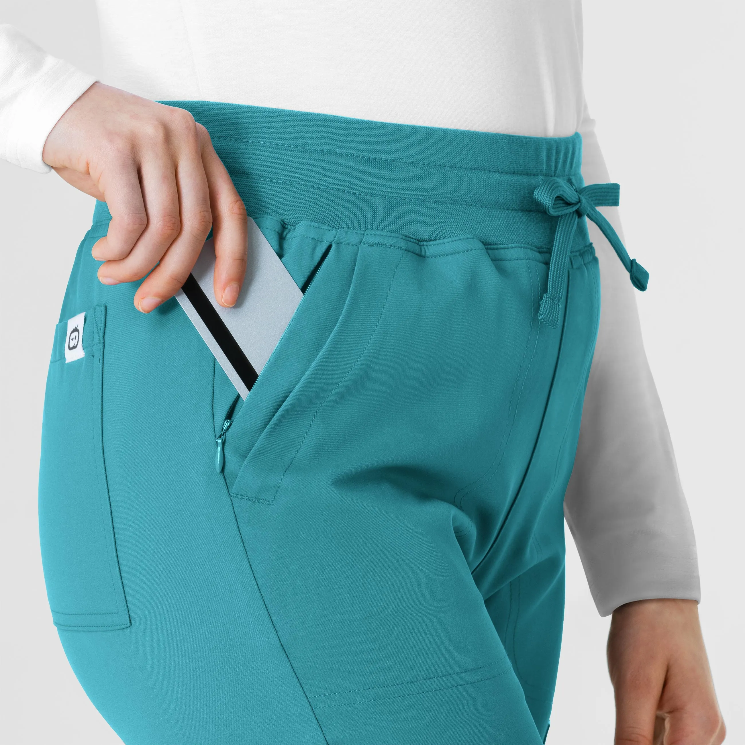 Thrive 5222 Cargo Straight Slim Leg Scrub Pants Teal Blue