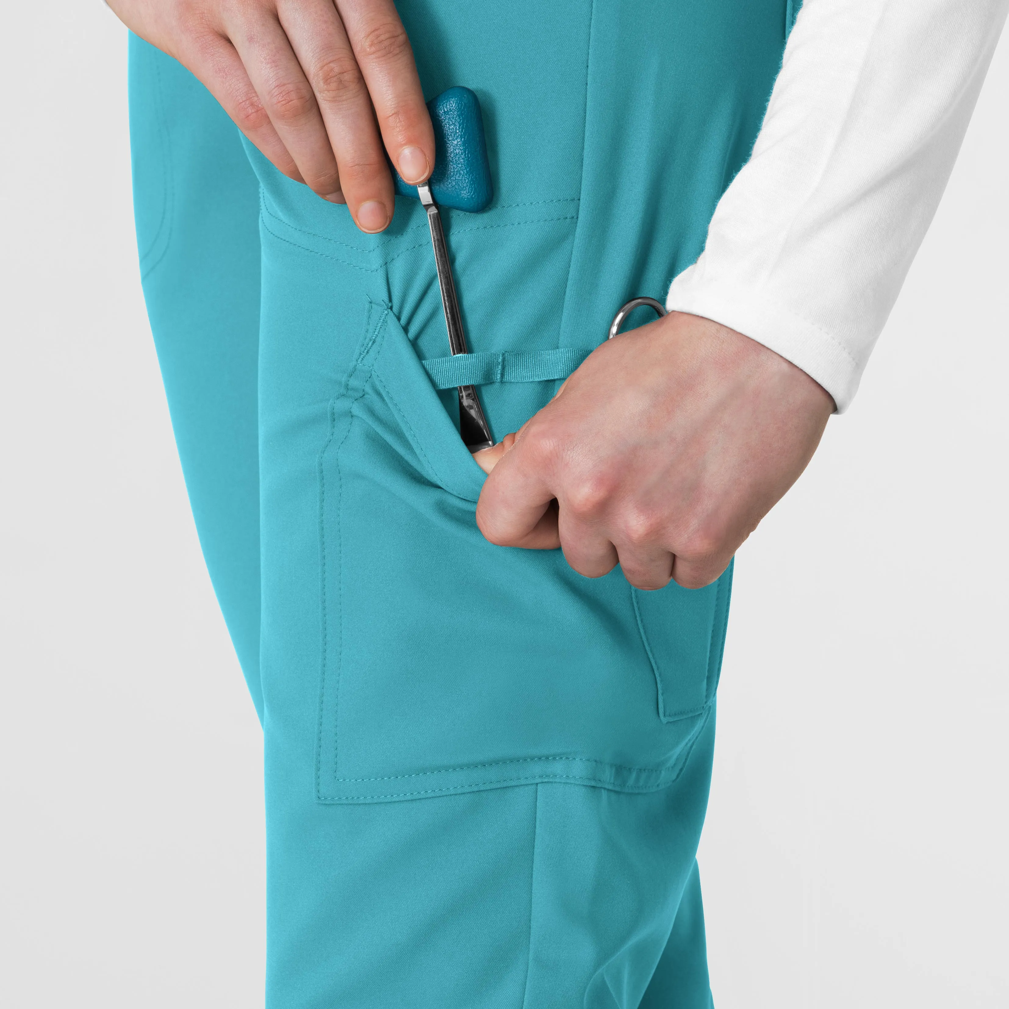Thrive 5222 Cargo Straight Slim Leg Scrub Pants Teal Blue