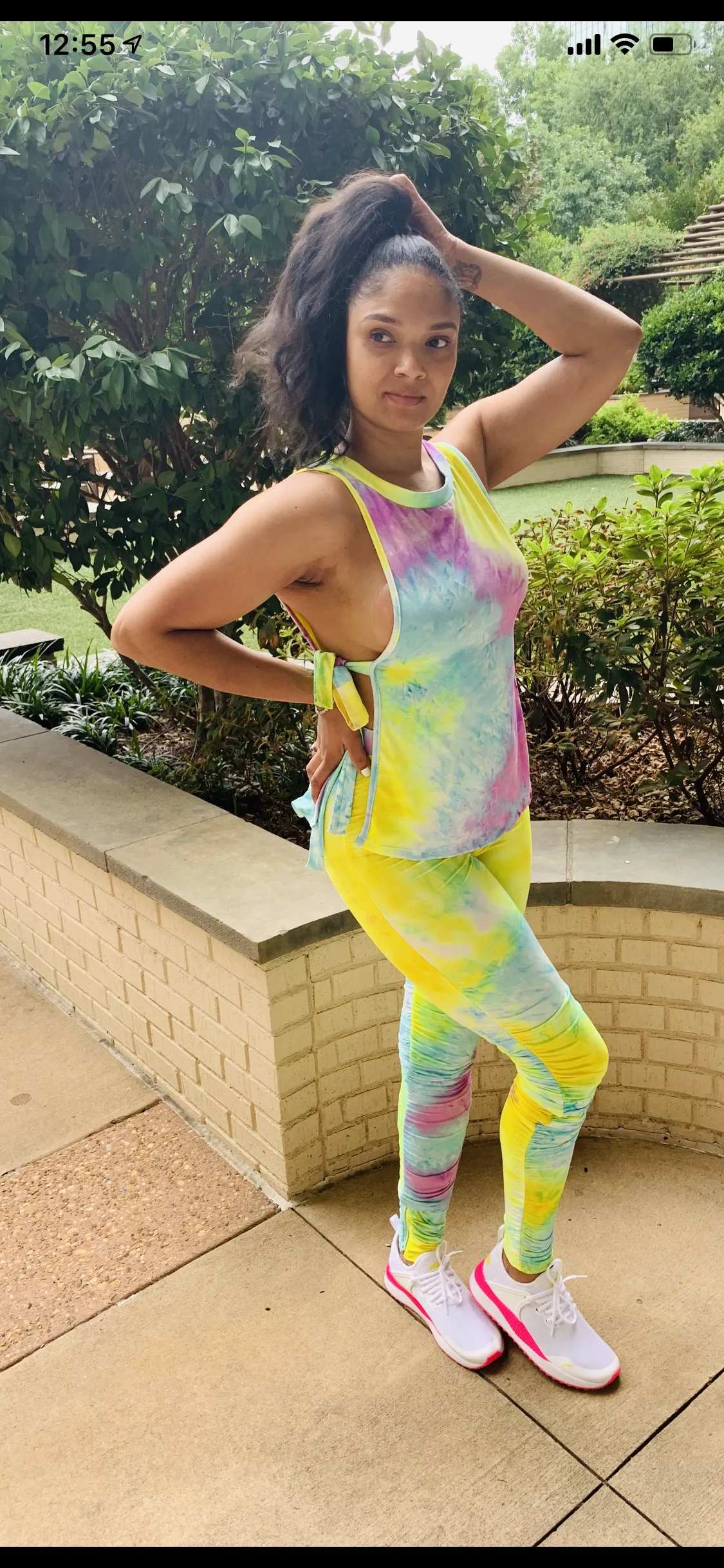 🔥TieDye STACKED Legs Pants Set with Matching  Side Tie Top