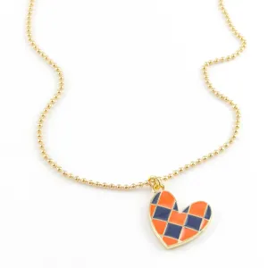 Tyler Checkered Heart Necklace