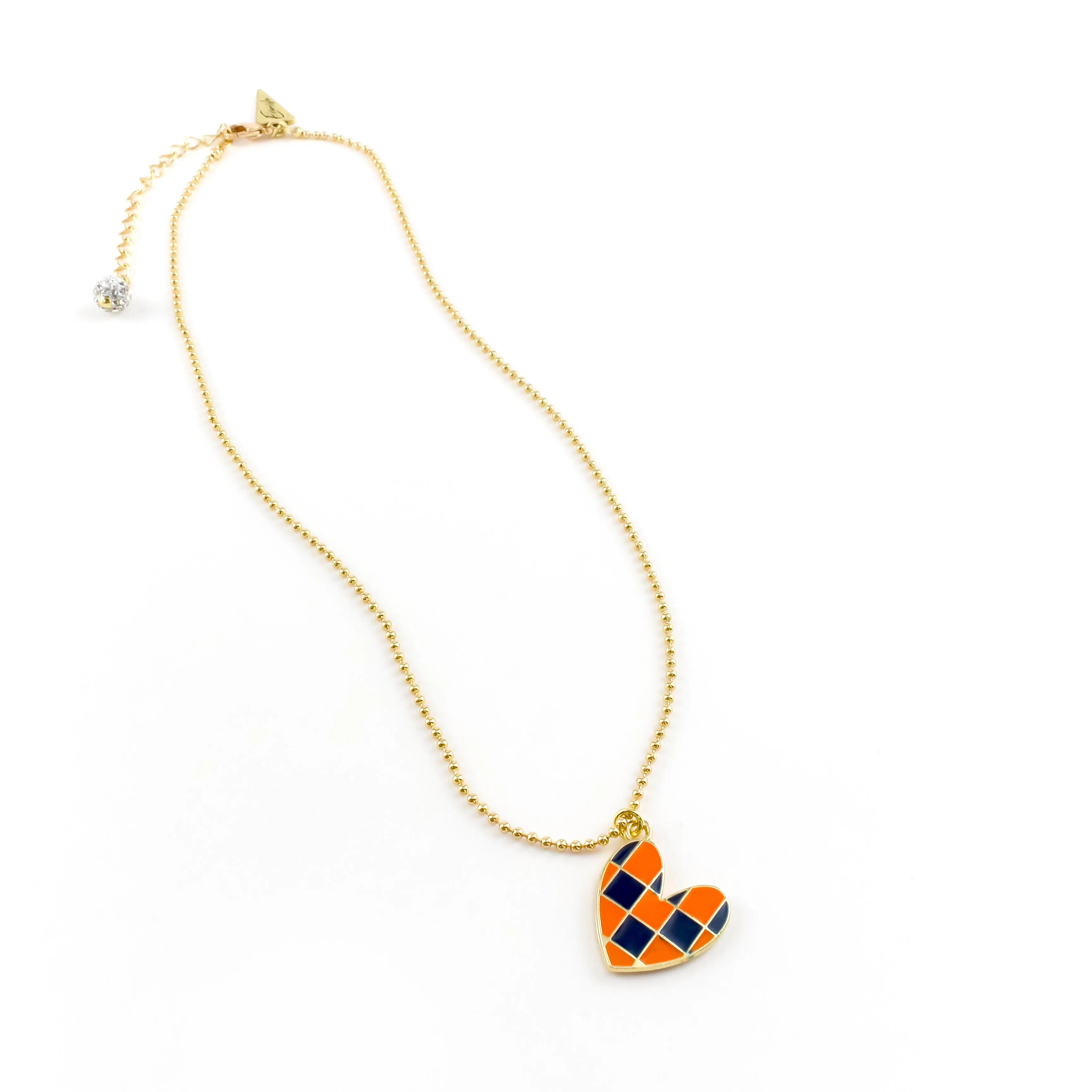 Tyler Checkered Heart Necklace