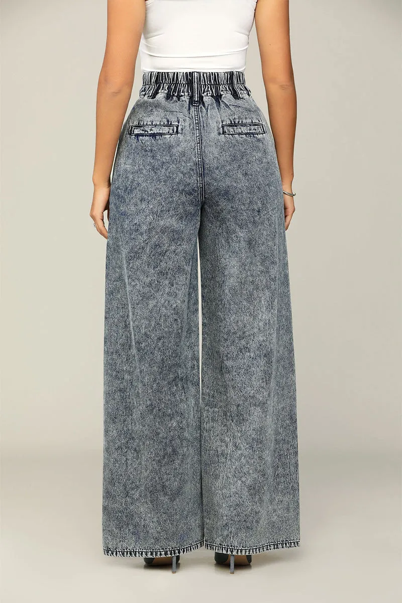 UR3075 Grey Denim Pants Set