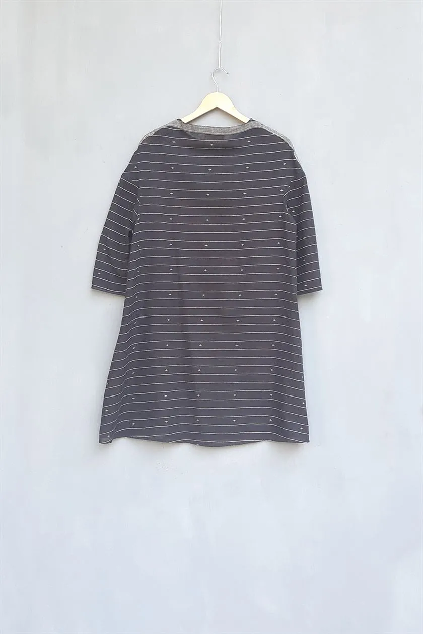 Urvashi Kaur   I   Sentosa RHIZA Dress Hand Spun Cotton charcoal TESSELLATE- 107