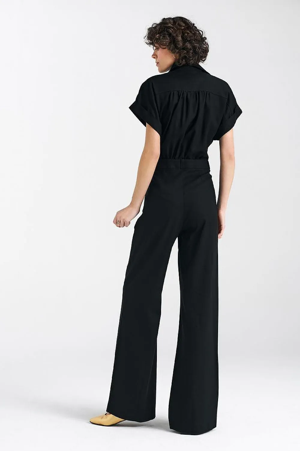 V-Neck Elegance Wide-Leg Jumpsuit