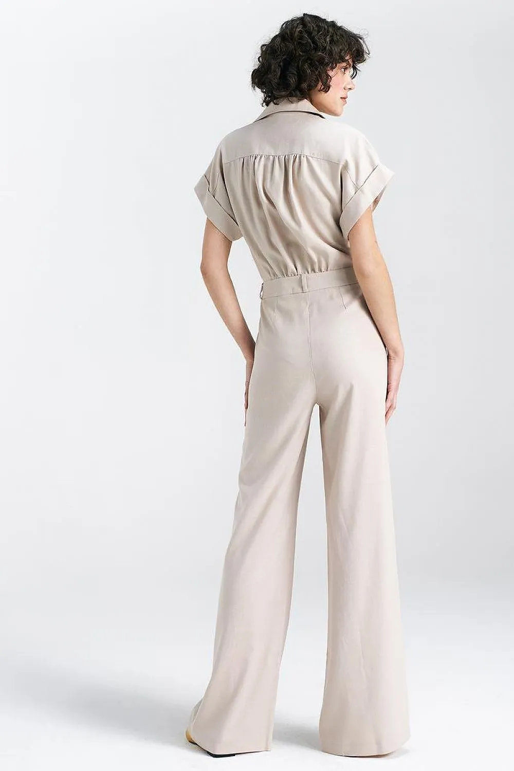 V-Neck Elegance Wide-Leg Jumpsuit
