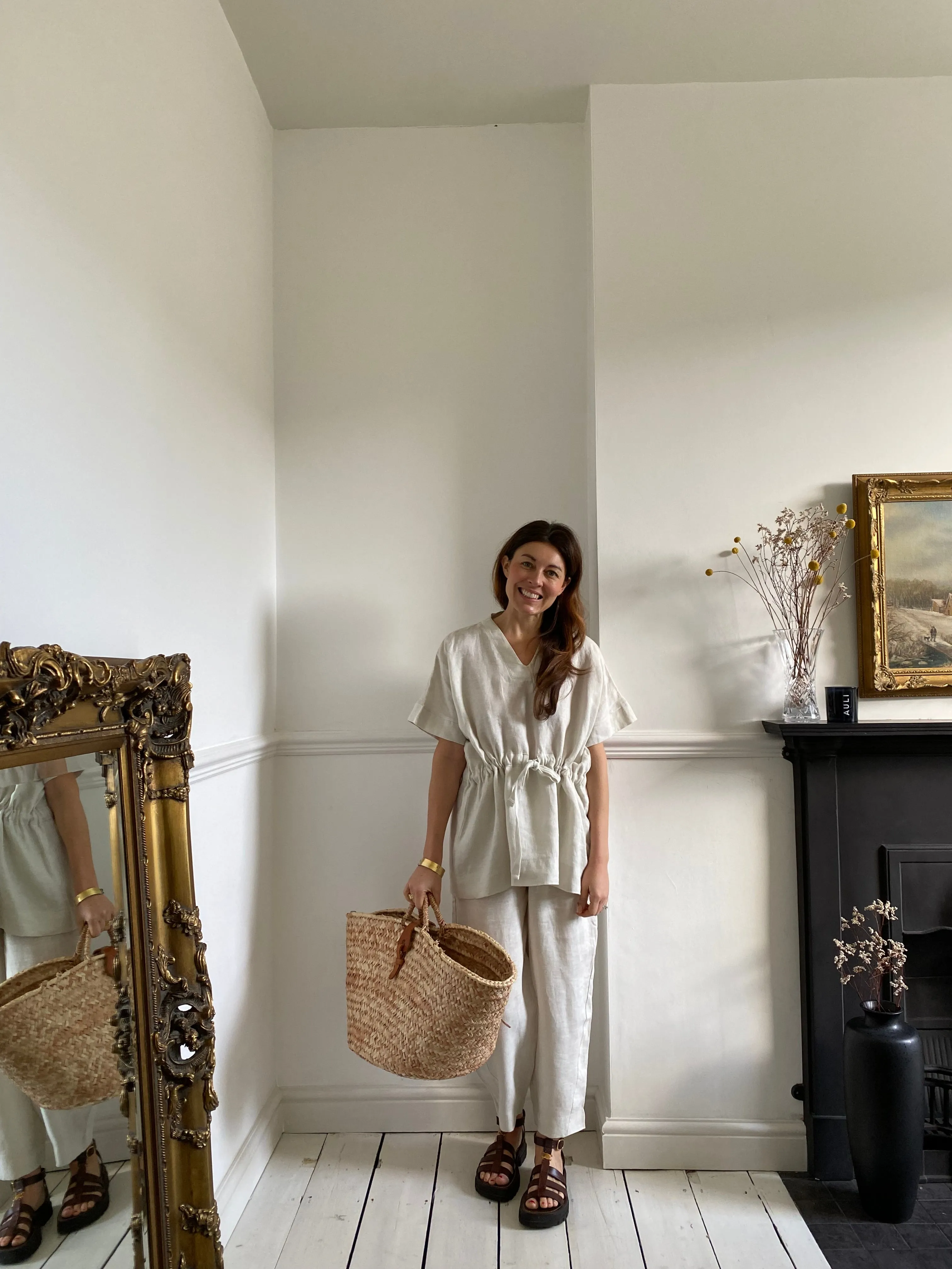 Vanora-May Linen Trousers in Stone