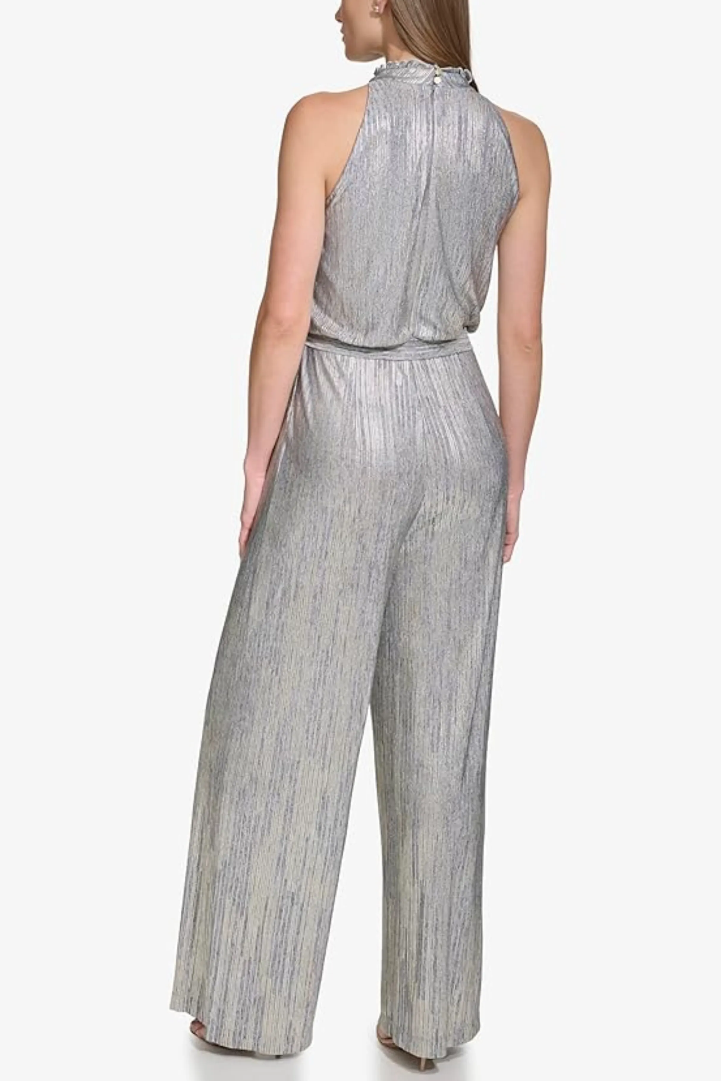 Vince Camuto Metallic Sleeveless Wide Leg Jumpsuit