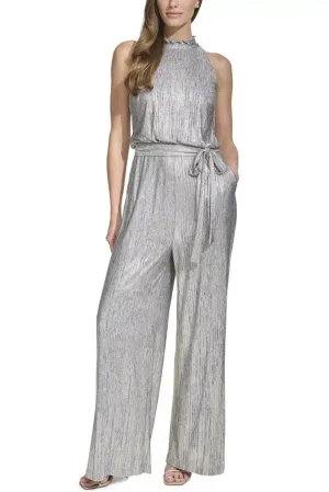 Vince Camuto Metallic Sleeveless Wide Leg Jumpsuit