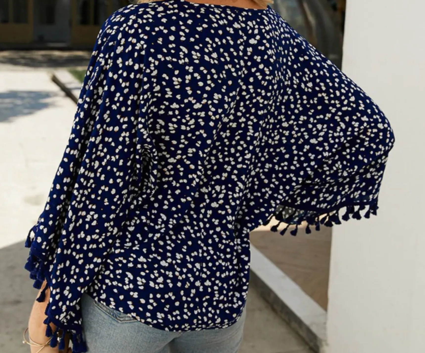 Vintage Style Boho Top with Tassels