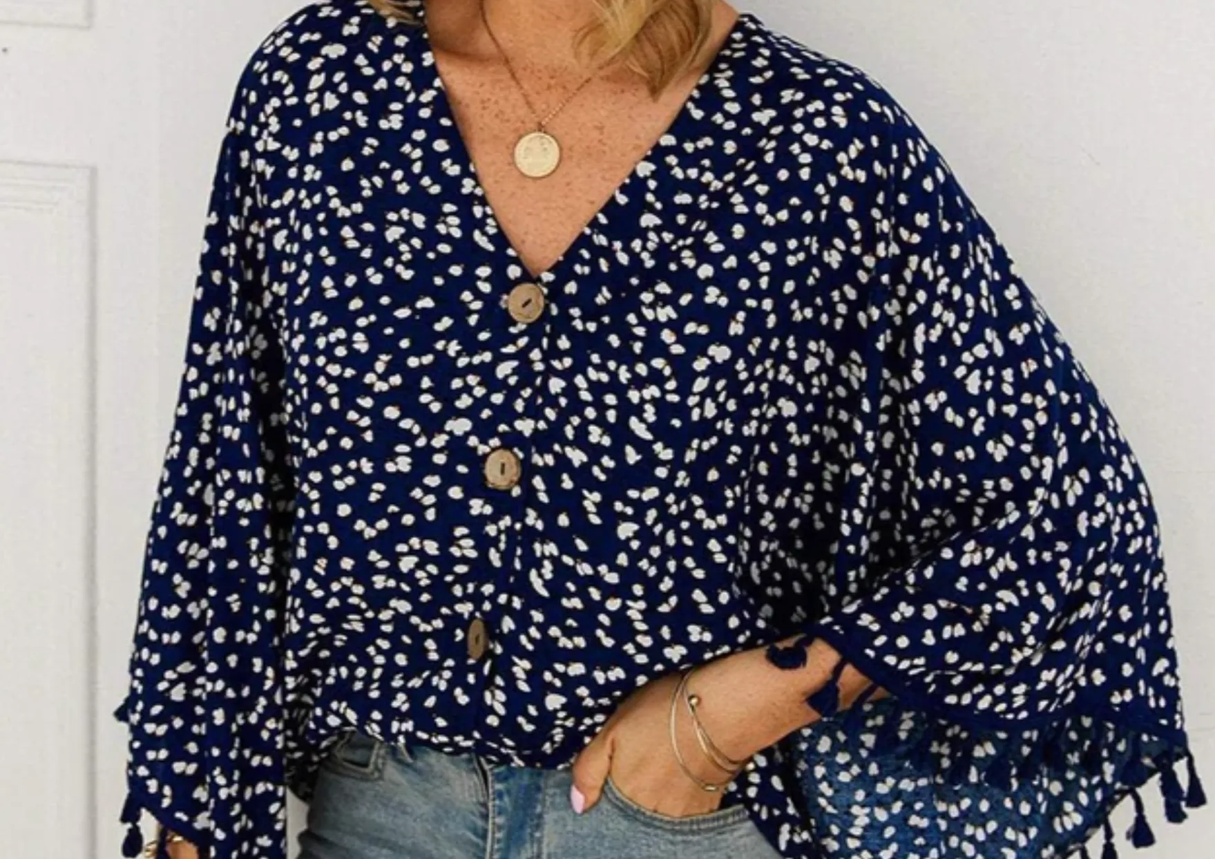 Vintage Style Boho Top with Tassels