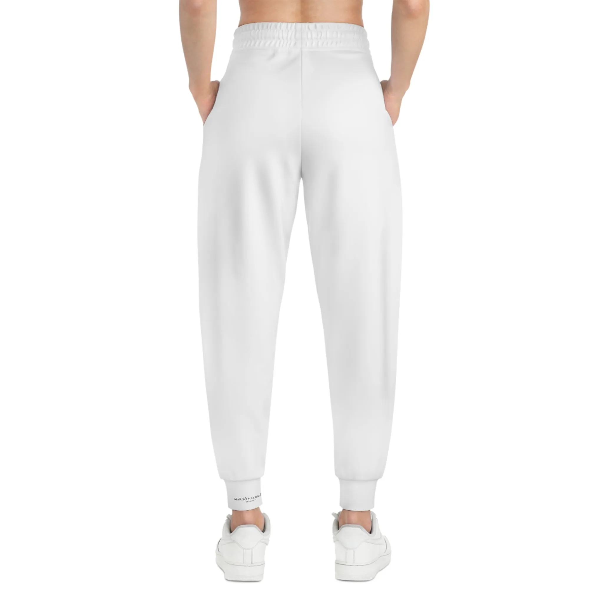 White Lightweight Athletic Joggers by Margo Makaroff - Perfect for Workouts and Relaxation with Personalization
