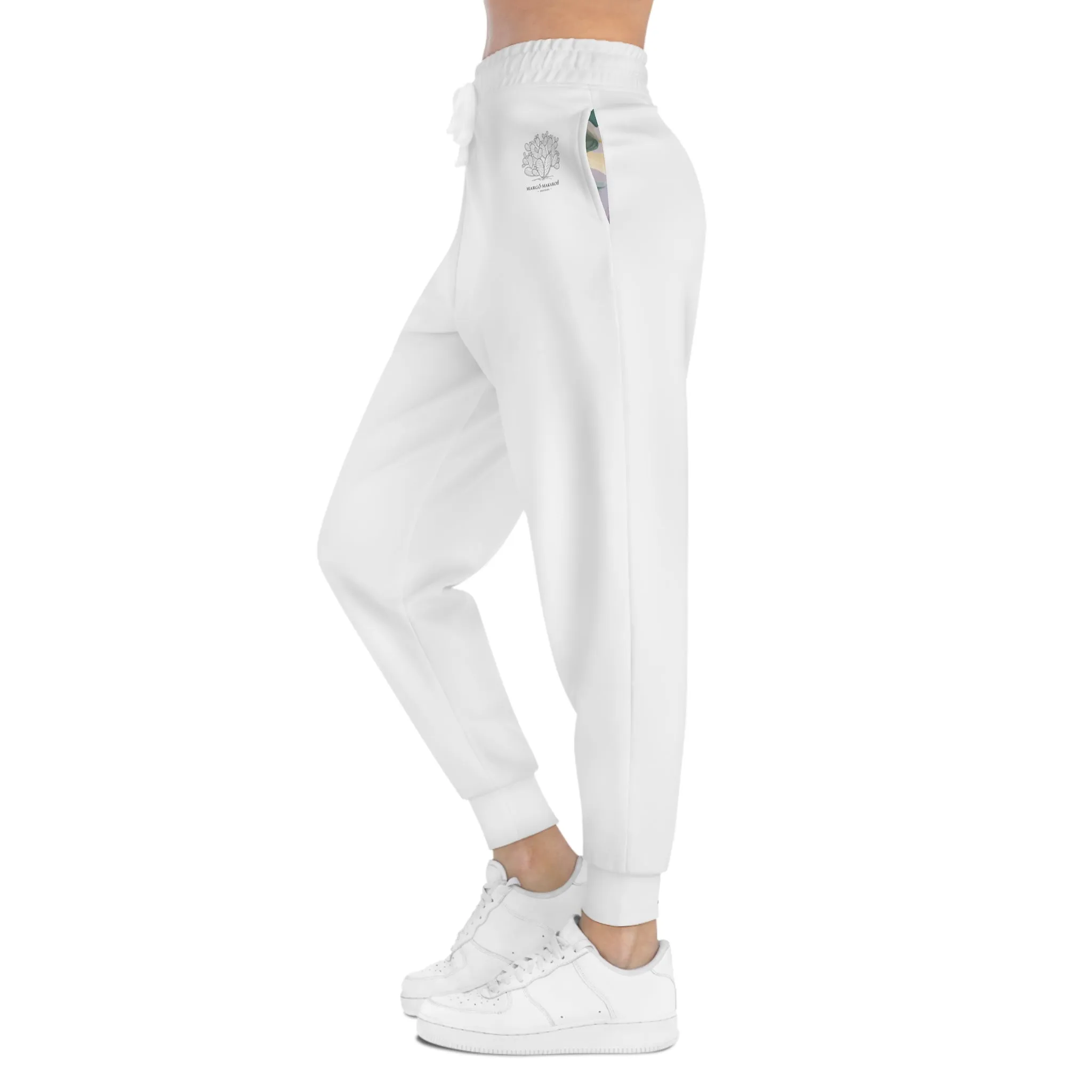 White Lightweight Athletic Joggers by Margo Makaroff - Perfect for Workouts and Relaxation with Personalization