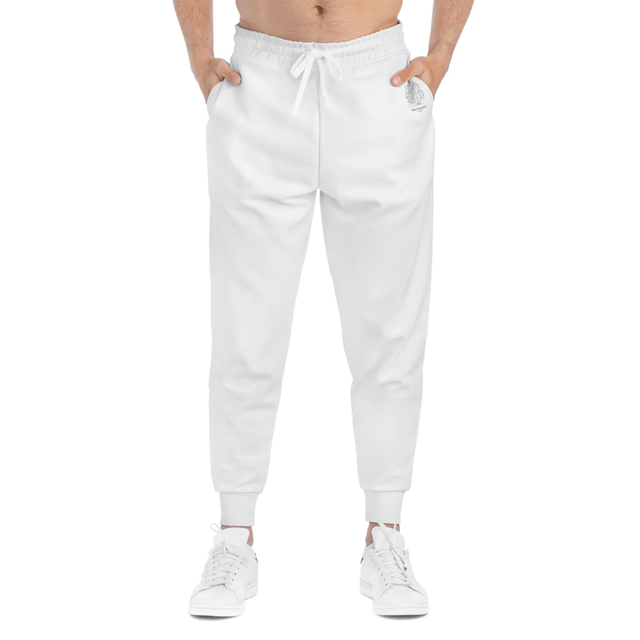 White Lightweight Athletic Joggers by Margo Makaroff - Perfect for Workouts and Relaxation with Personalization