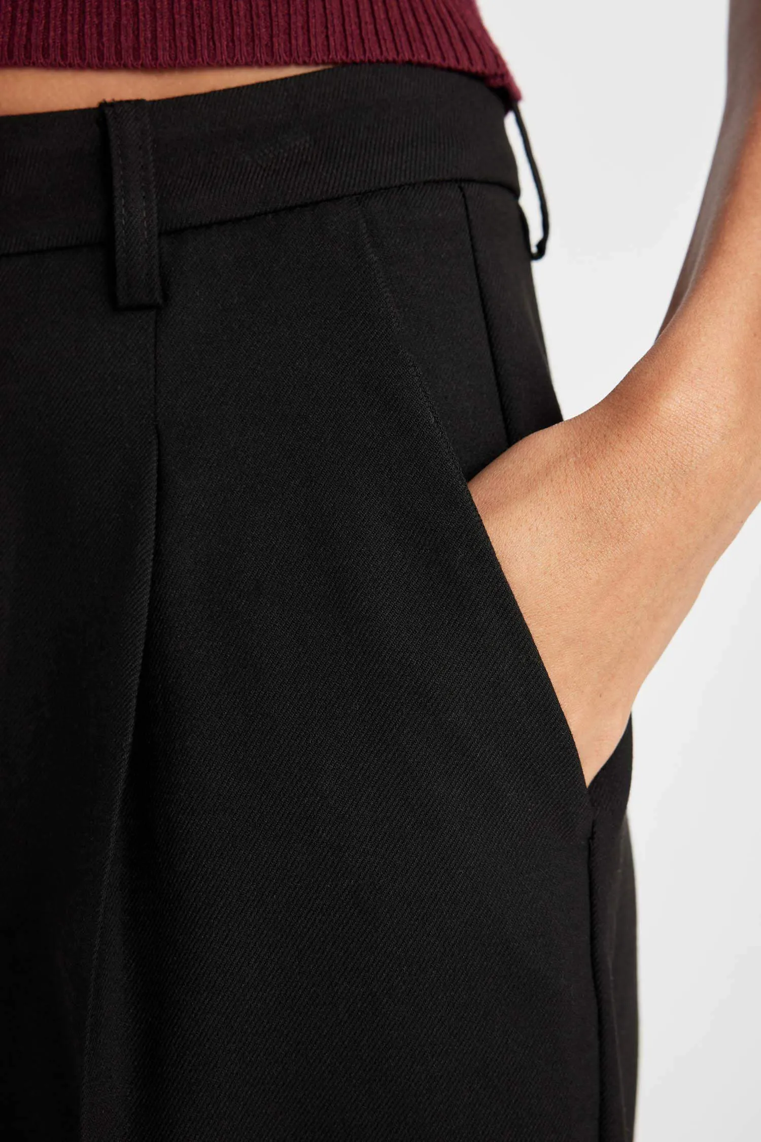Wide Leg Pens Classic Palazzo Pants Wide Pleated Leg Basic Straight Long Size High Waist Pocket