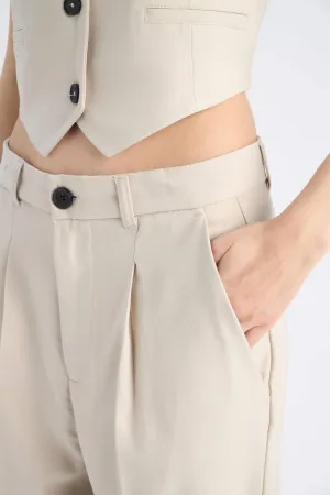 Wide Leg Pens Classic Palazzo Pants Wide Pleated Leg Basic Straight Long Size High Waist Pocket