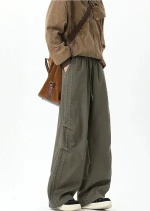 Wide-Leg Pleated Casual Pants