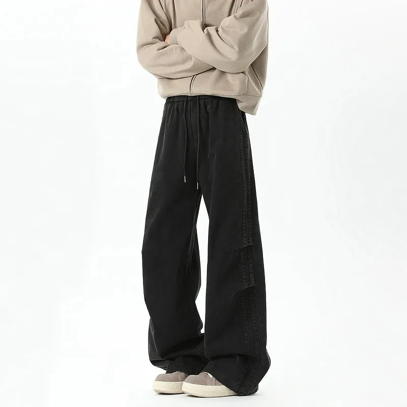 Wide-Leg Pleated Casual Pants