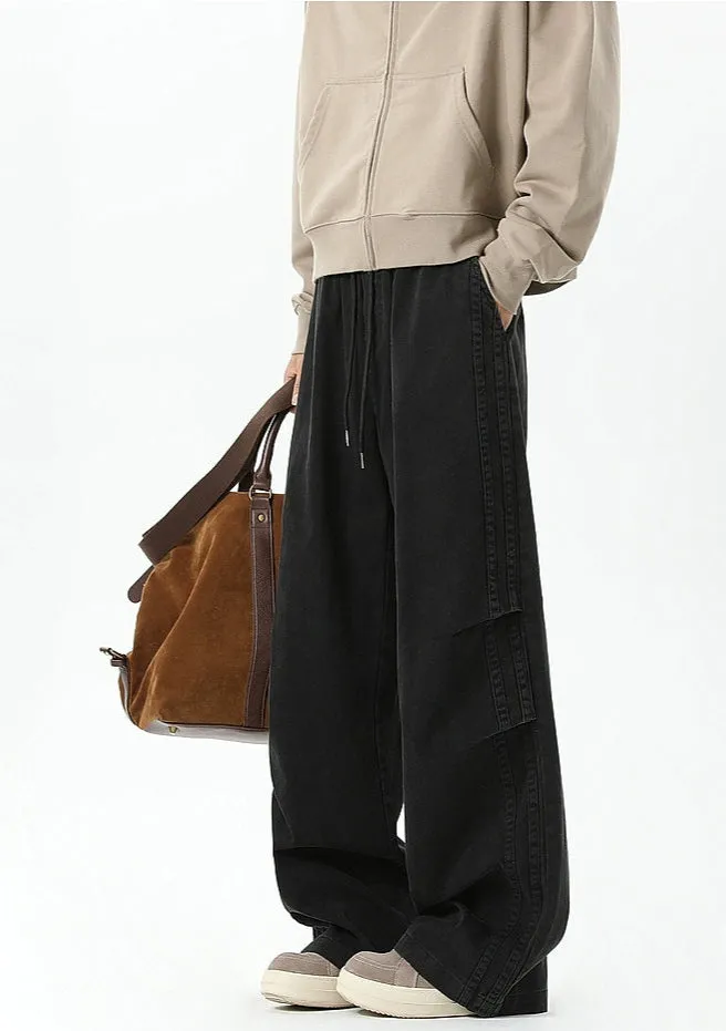 Wide-Leg Pleated Casual Pants