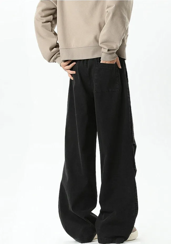 Wide-Leg Pleated Casual Pants