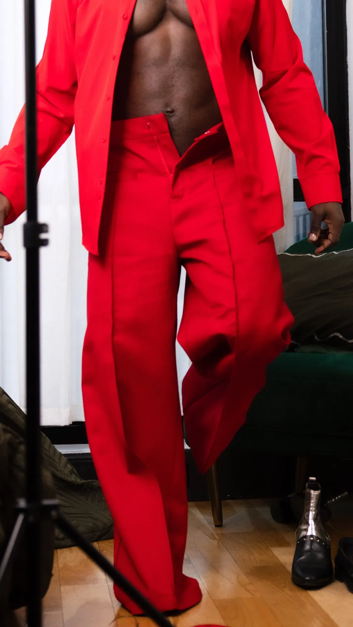 Wine Red Deconstructed Three Piece Suit