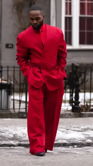 Wine Red Deconstructed Three Piece Suit