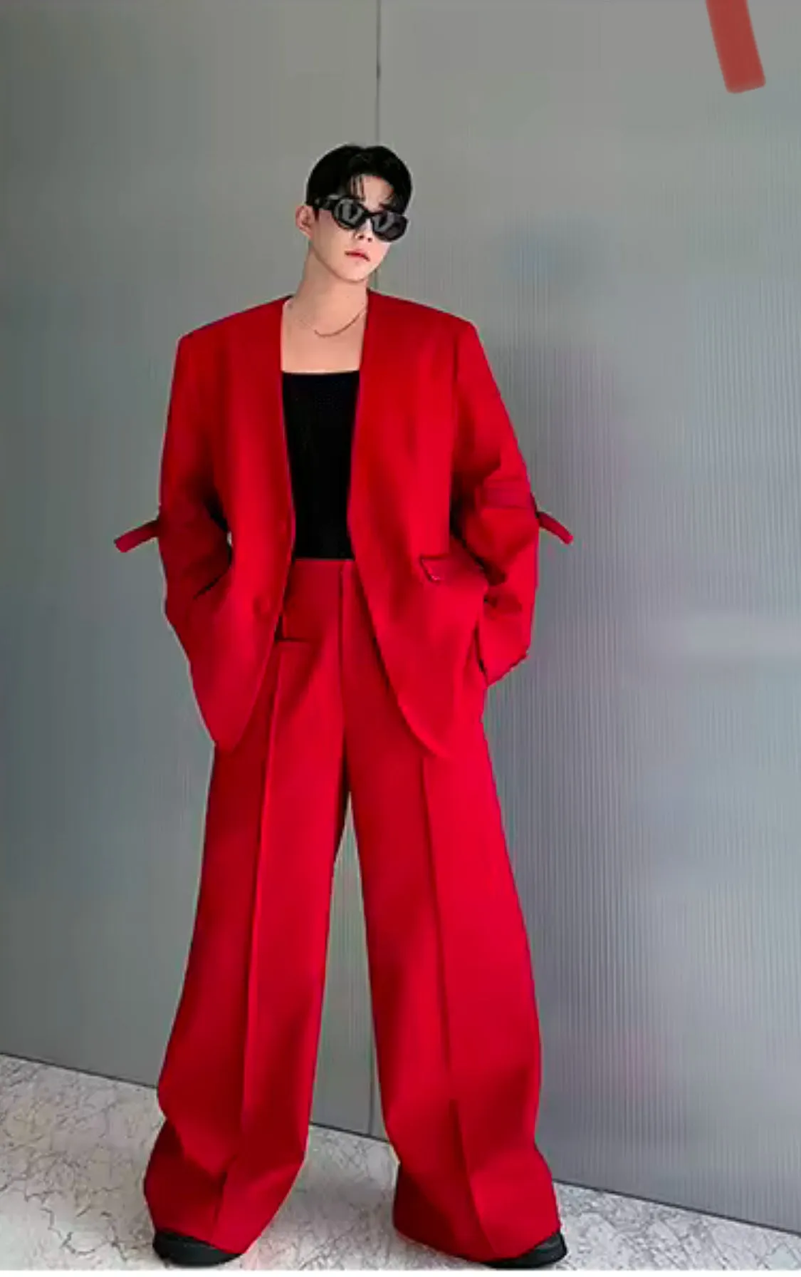 Wine Red Deconstructed Three Piece Suit