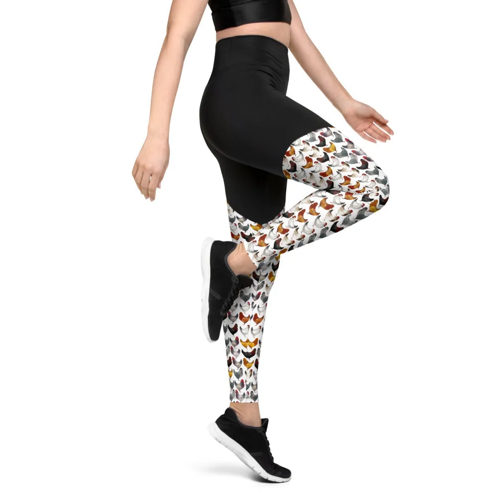 Women's Chicken Print Sports Leggings