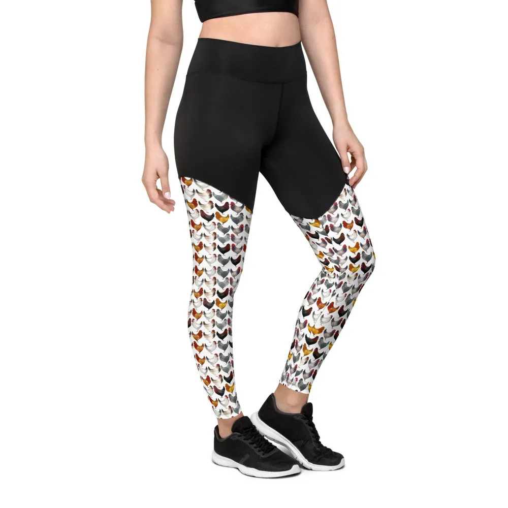 Women's Chicken Print Sports Leggings