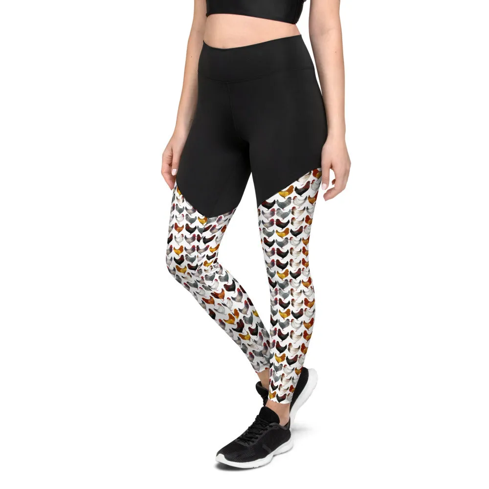 Women's Chicken Print Sports Leggings