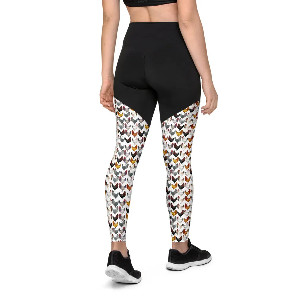 Women's Chicken Print Sports Leggings