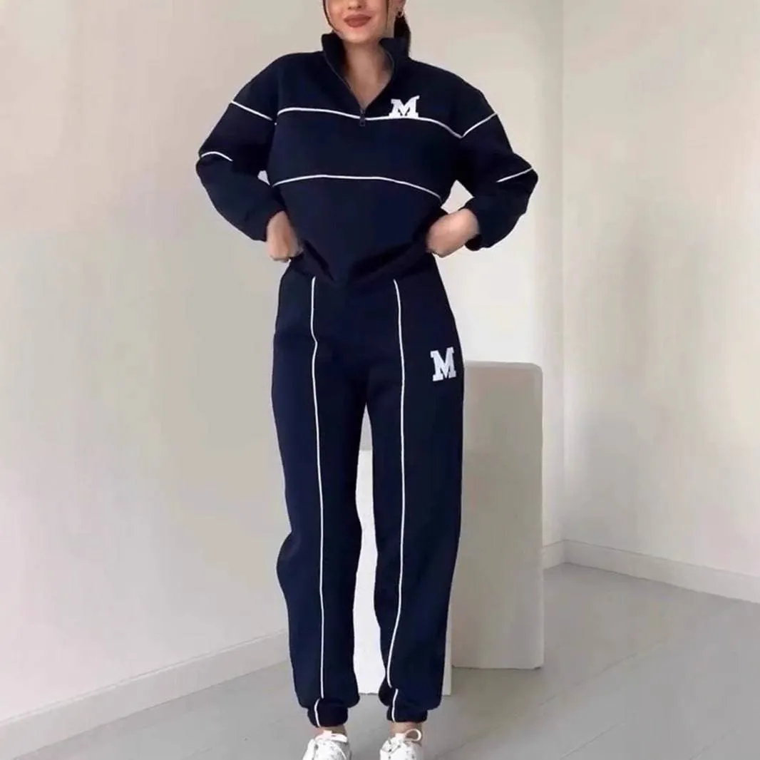 Women's Long-Sleeve Sweater Sports Suit – Comfortable and Stylish Two-Piece Activewear