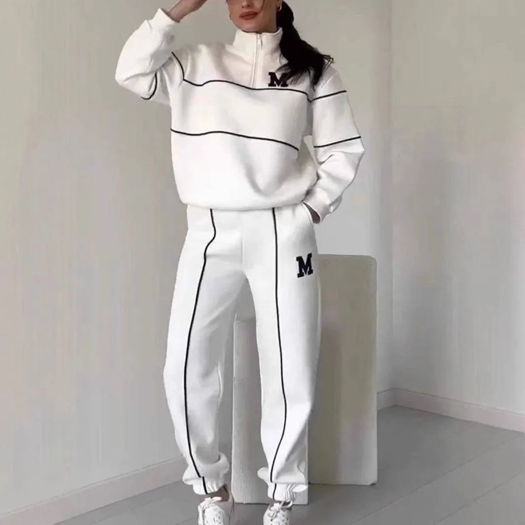 Women's Long-Sleeve Sweater Sports Suit – Comfortable and Stylish Two-Piece Activewear