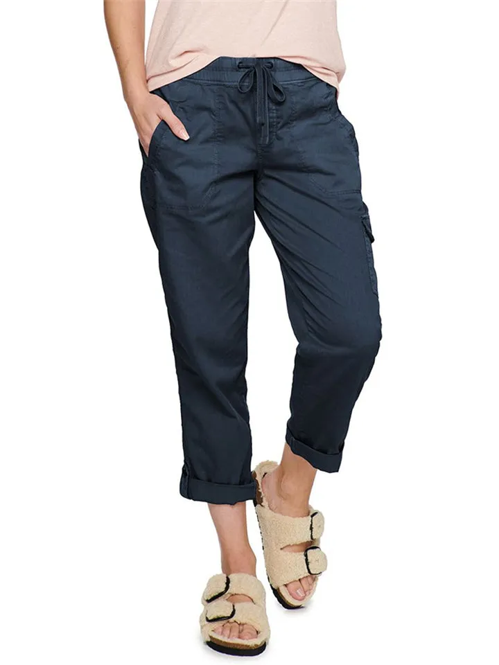 Women's Summer Comfort Drawstring Casual Cargo Pants
