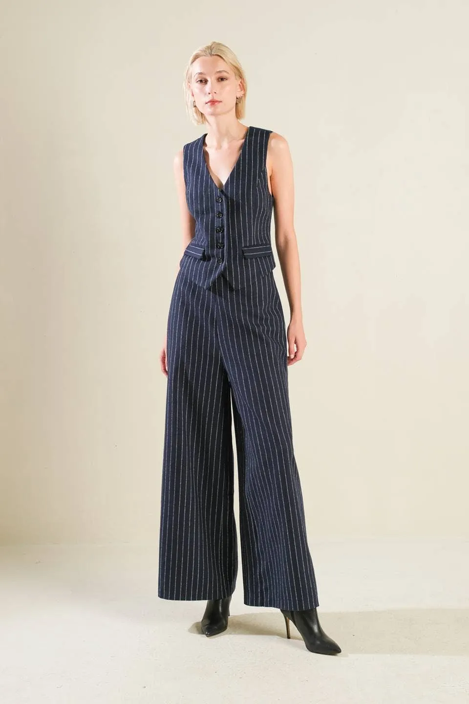Woolen Button Front Vest