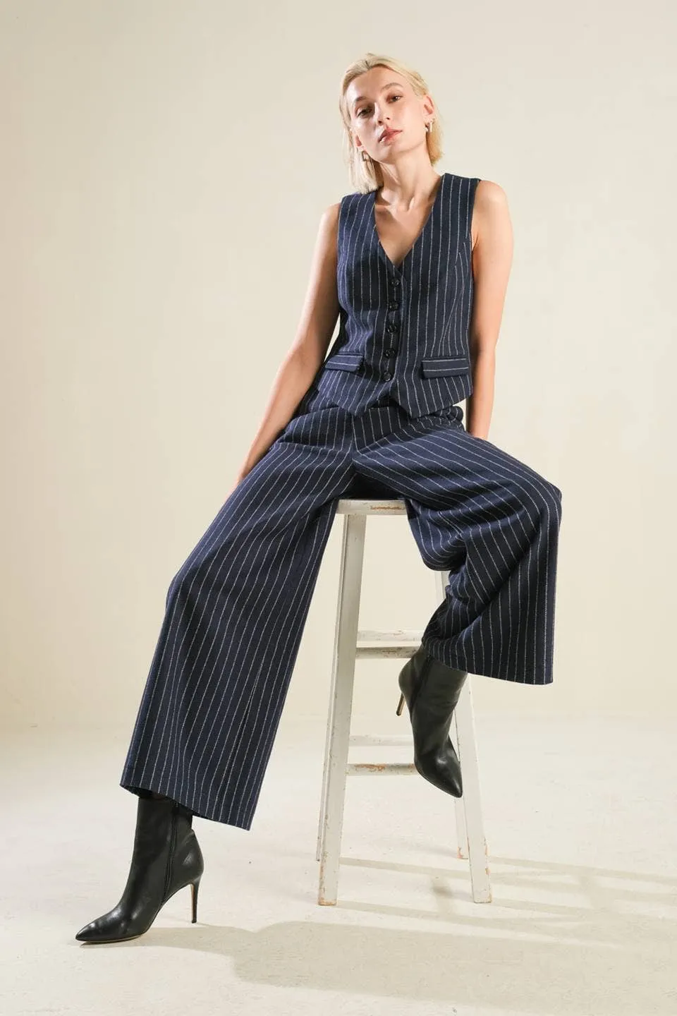 Woolen Button Front Vest