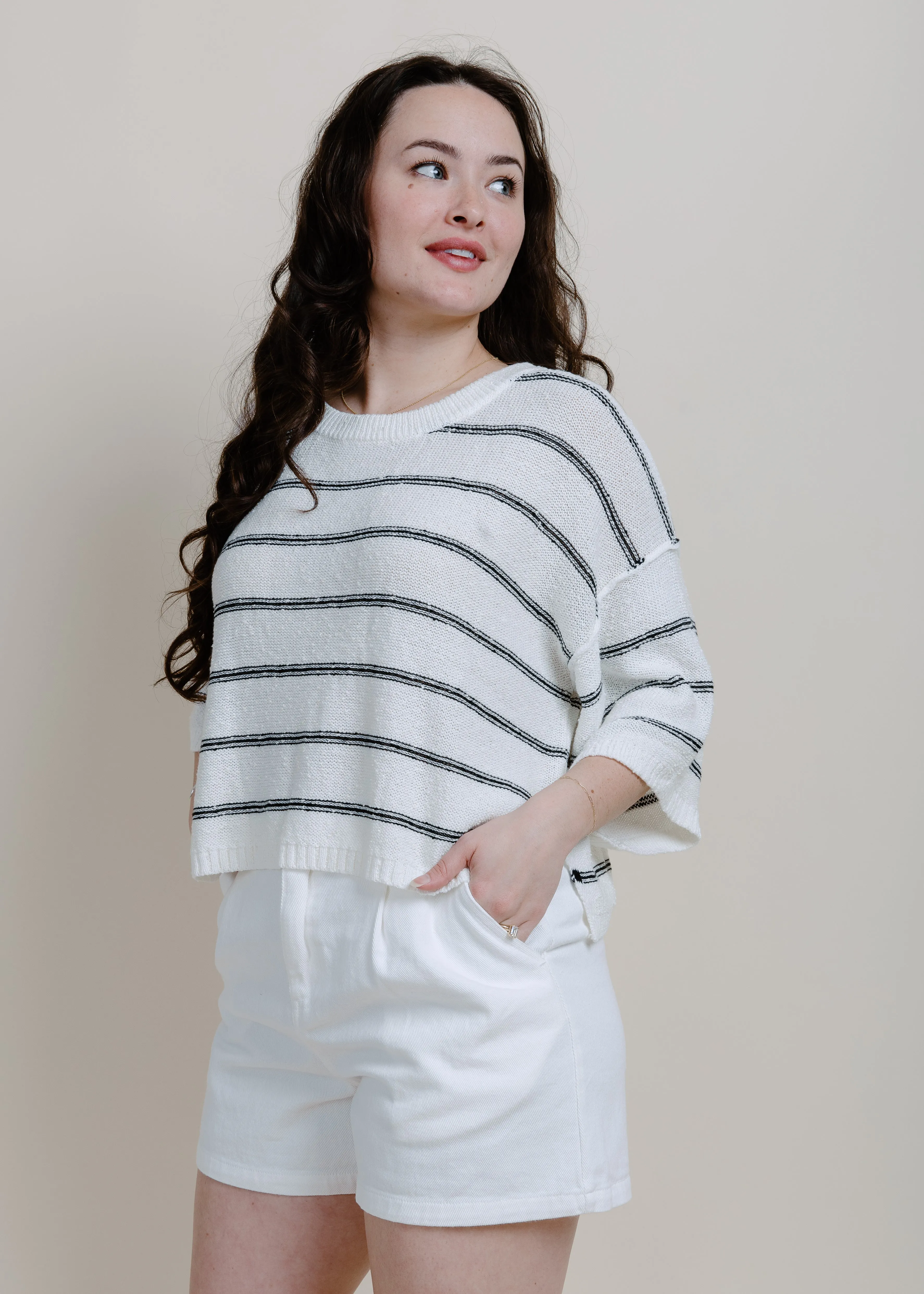 Wrenlee Striped Sweater Black
