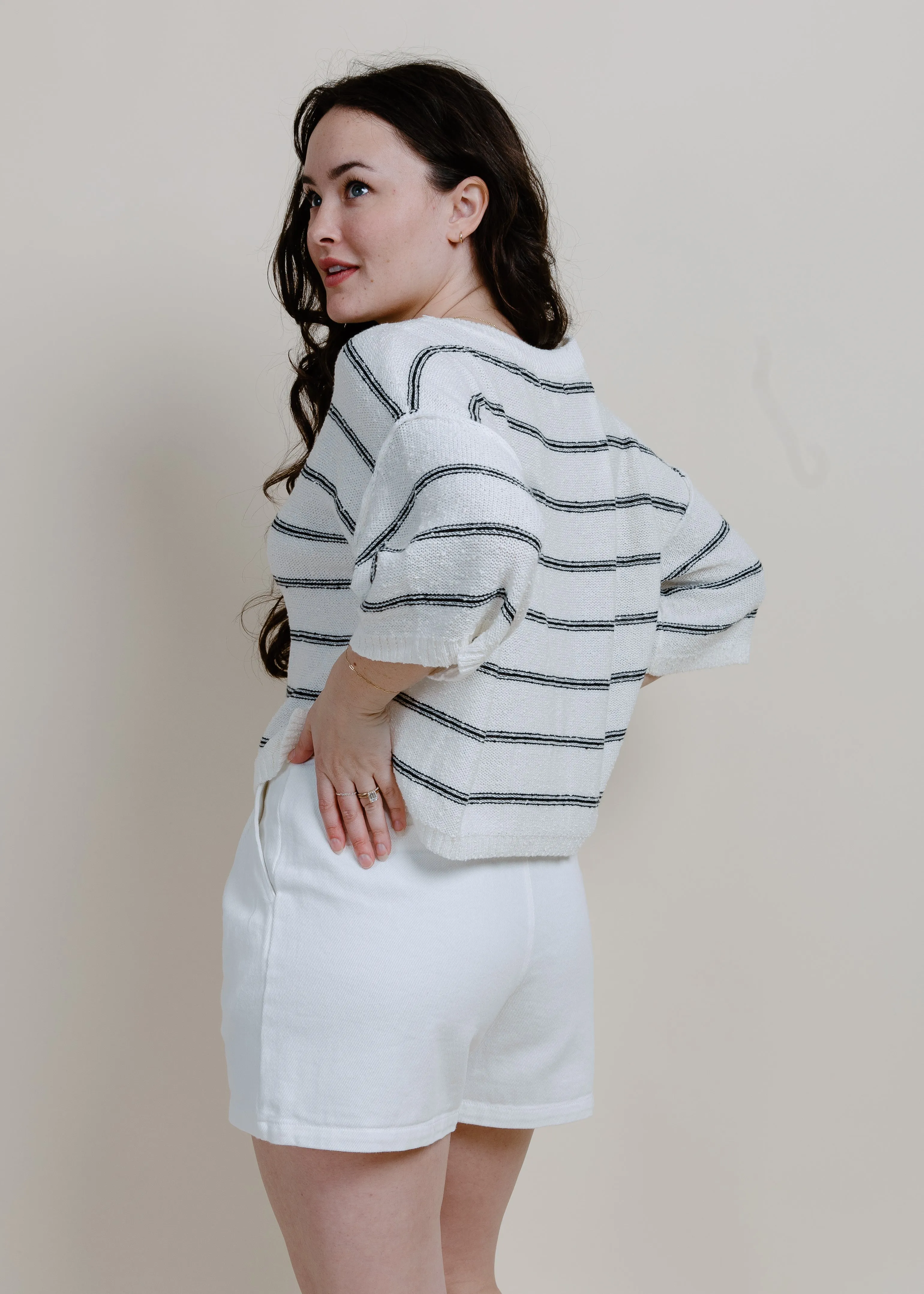 Wrenlee Striped Sweater Black