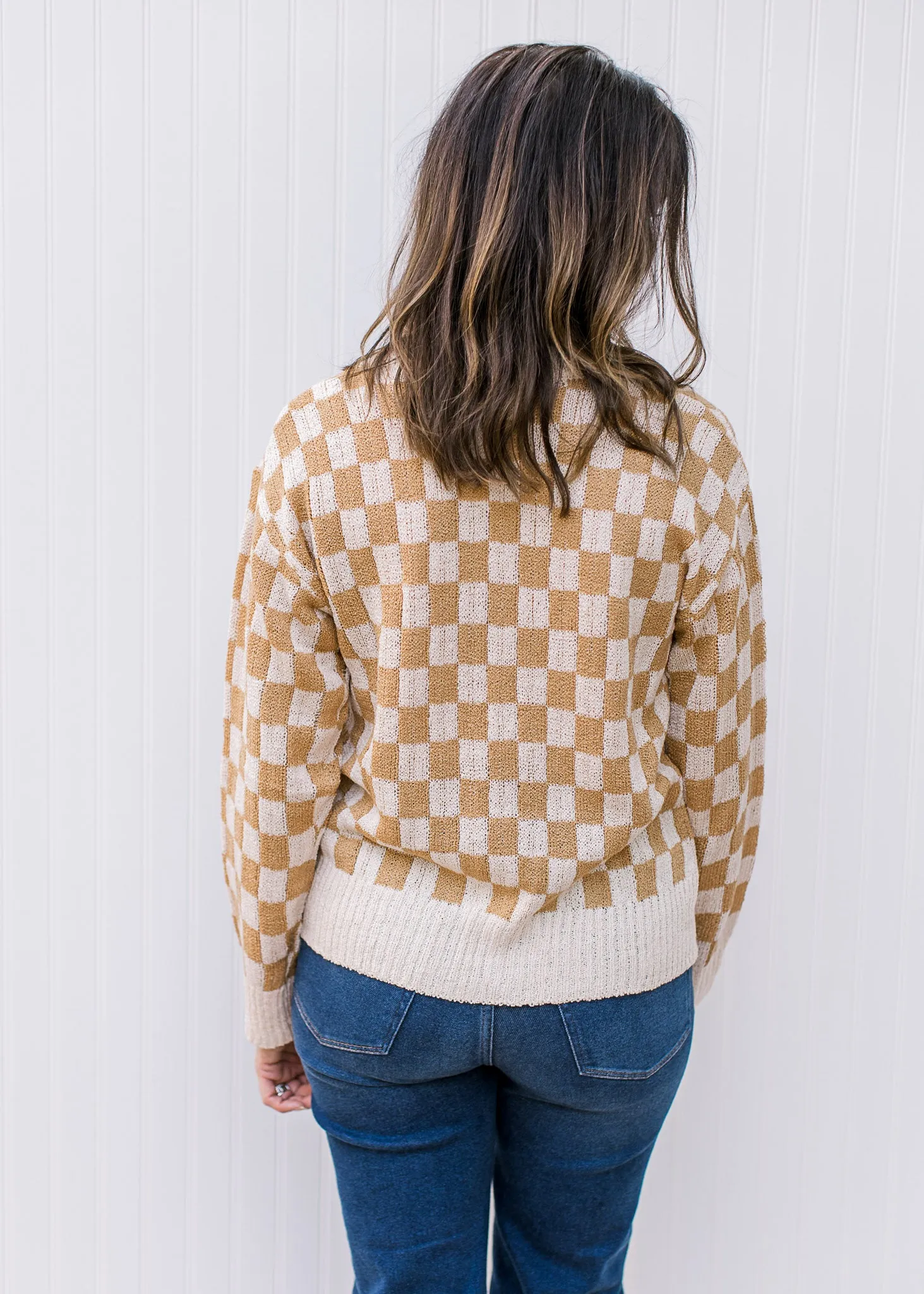XZ Camel Checks Sweater